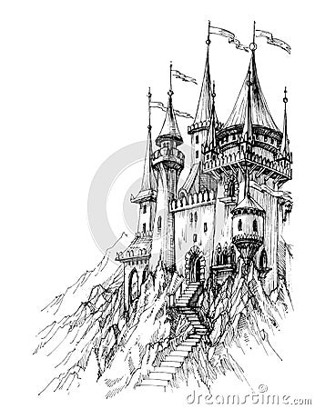 A fairytale castle Vector Illustration