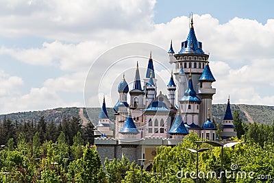 Fairytale Castle in Park Stock Photo