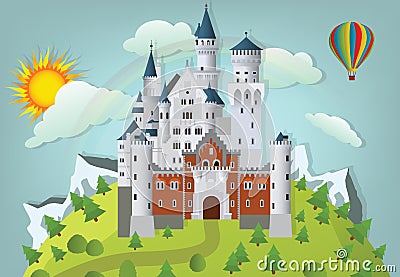 Fairytale castle Vector Illustration