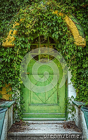 Fairytale Cottage Door Stock Photo