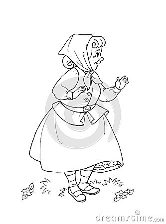 fairytale female character illustration: granny Stock Photo