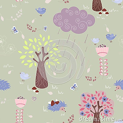 Fairytale forest Vector Illustration