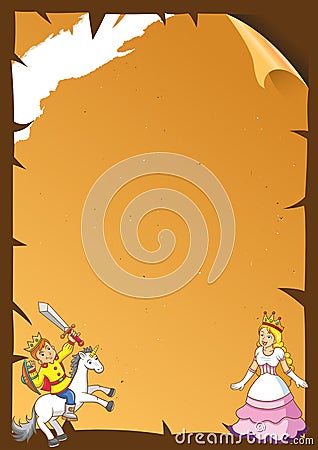 Fairytale paper frame. Vector Illustration