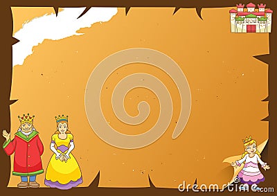 Fairytale paper frame. Vector Illustration