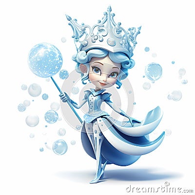 Fairytale Snow Queen in cartoon style Stock Photo