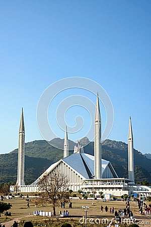 Faisal Mosque Tourists Islamabad Pakistan Editorial Stock Photo