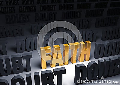 Faith Against Doubt Stock Photo