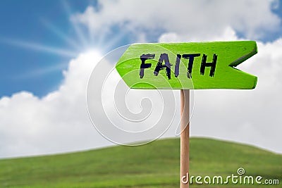 Faith arrow sign Stock Photo