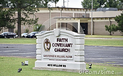 Faith Covenant Church Sign, Memphis, Tennessee Editorial Stock Photo