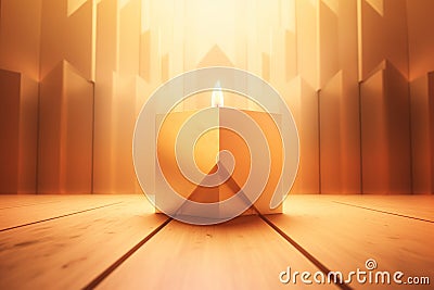 Faith in God burning candle soft warm lighting generative ai Stock Photo