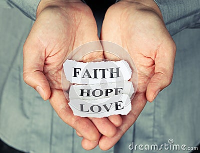 Faith, Hope and Love Stock Photo