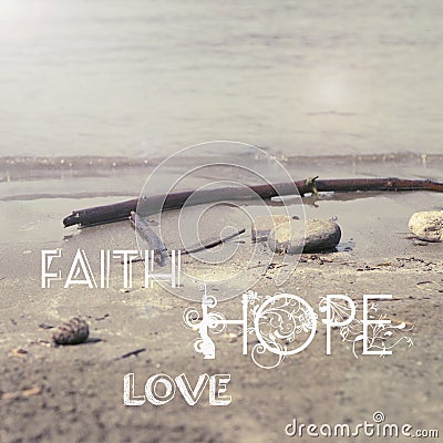 Faith Hope Love Stock Photo