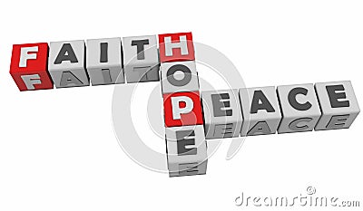 Faith Hope and Peace Stock Photo