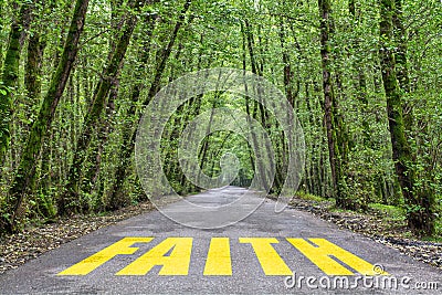 Jungle road to faith Stock Photo