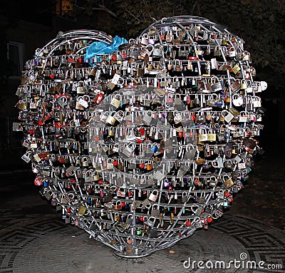 metaphor Faithful Heart symbolically closed the ca Editorial Stock Photo