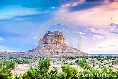 Fajada Butte in Chaco Culture National Historical Park, New Mexico, USA Stock Photo