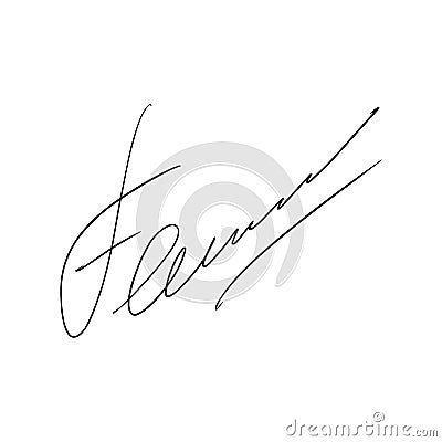 Fake autograph samples. Hand-drawn signatures Vector Illustration