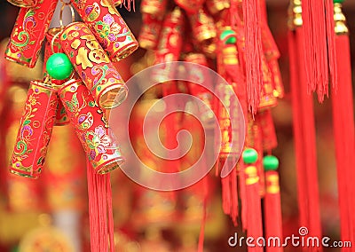 Fake chinese firecrackers for decoration Stock Photo