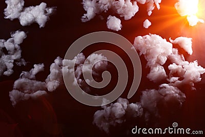 Fake Cloud at Night Sky Time, copy space abstract background Stock Photo