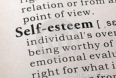 Dictionary definition of the word self-esteem Stock Photo