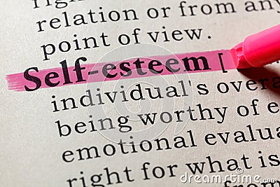 Dictionary definition of the word self-esteem Stock Photo