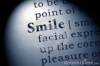 Definition of the word smile Stock Photo