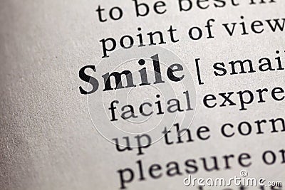 Definition of the word smile Stock Photo