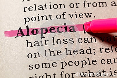 Definition of Alopecia Stock Photo