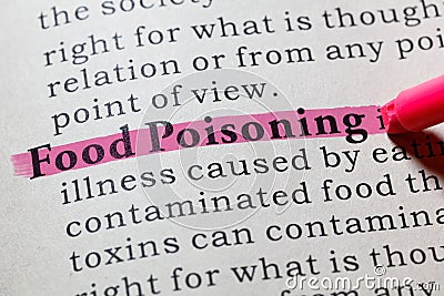 Definition of Food Poisoning Stock Photo