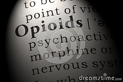 Definition of Opioids Stock Photo