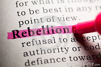 definition of the word rebellion Stock Photo