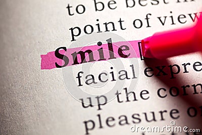 Definition of the word smile Stock Photo