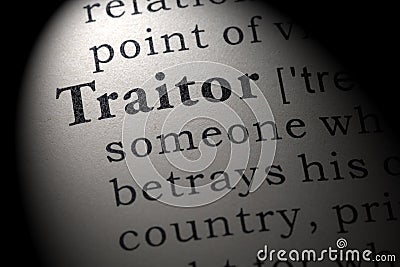 Definition of traitor Stock Photo