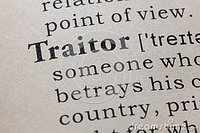 Definition of traitor Stock Photo