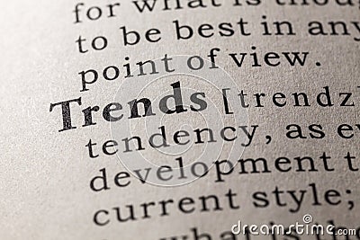 definition of the word trends Stock Photo
