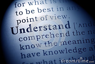 Definition of the word understand Stock Photo