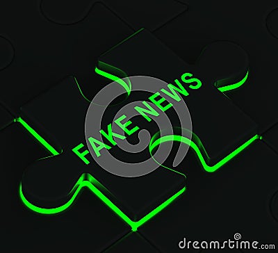 Fake News Icon Jigsaw Means Misinformation Or Disinformation - 3d Illustration Stock Photo