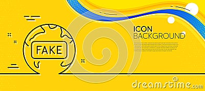 Fake news line icon. Internet propaganda sign. Minimal line yellow banner. Vector Vector Illustration