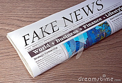 Fake News Newspaper Stock Photo