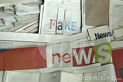 Fake news on newspapers Stock Photo