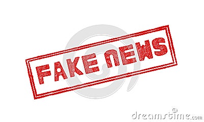 Fake news stamp word illustration on white background. Cartoon Illustration