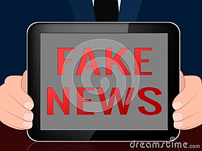 Fake News Tablet Computer Fraud Message 3d Illustration Stock Photo