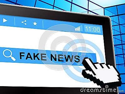 Fake News Tablet Computer Search 3d Illustration Stock Photo