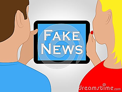 Fake News Tablet Shows Alternative Facts 3d Illustration Stock Photo