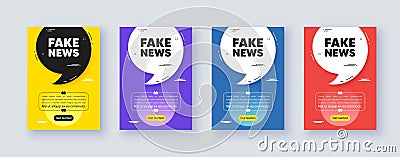 Fake news tag. Media newspaper sign. Poster frame with quote. Vector Vector Illustration