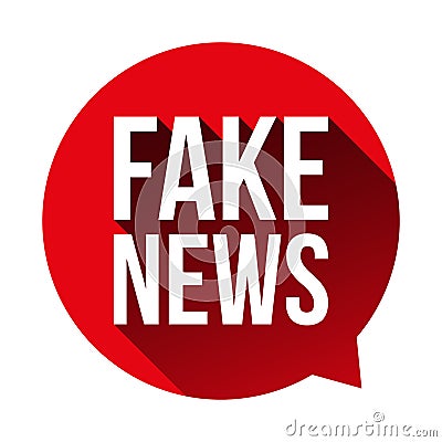 Fake News Warning speech bubble Vector Illustration