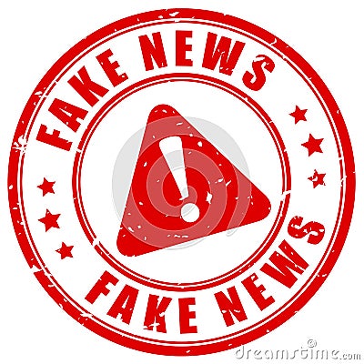 Fake news warning stamp Vector Illustration