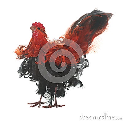 Fake red and black rooster Stock Photo