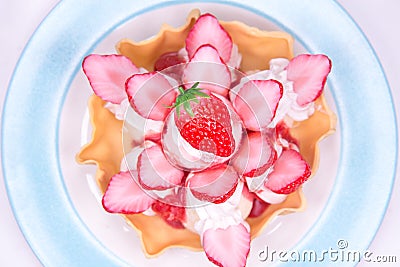 Fake Strawberry Ice cream Stock Photo