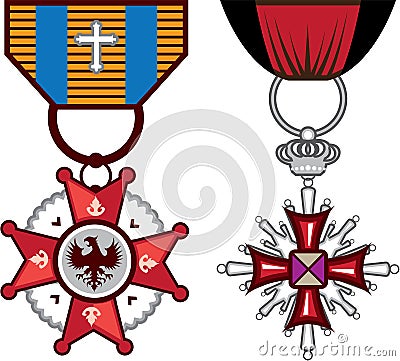 Fake vector Military Medals / orders Vector Illustration